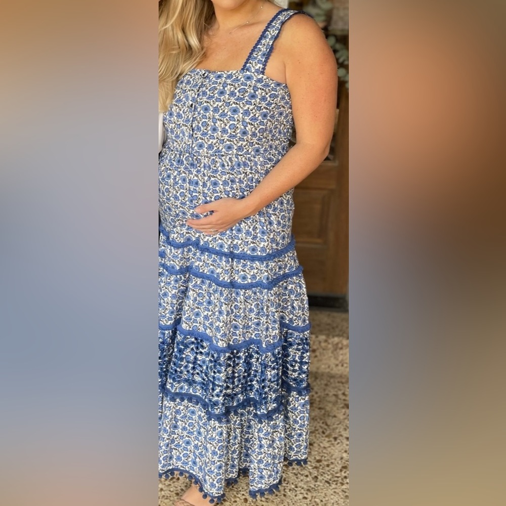 The Shirt blue maxi with buttons